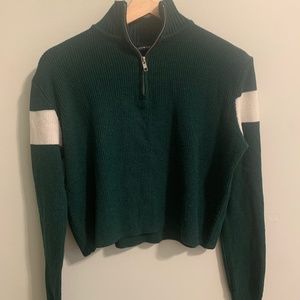 Brandy Melville green quarter zip